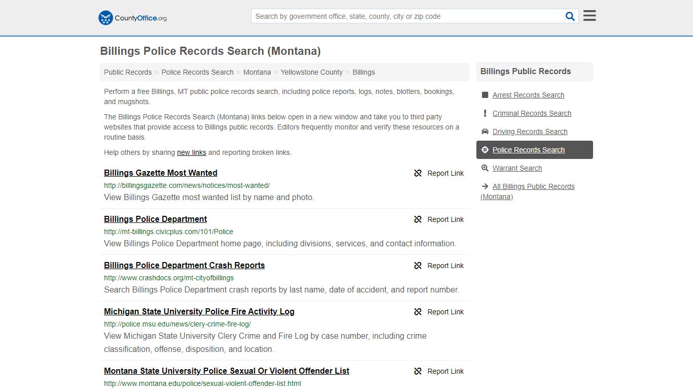 Police Records Search - Billings, MT (Accidents & Arrest ...